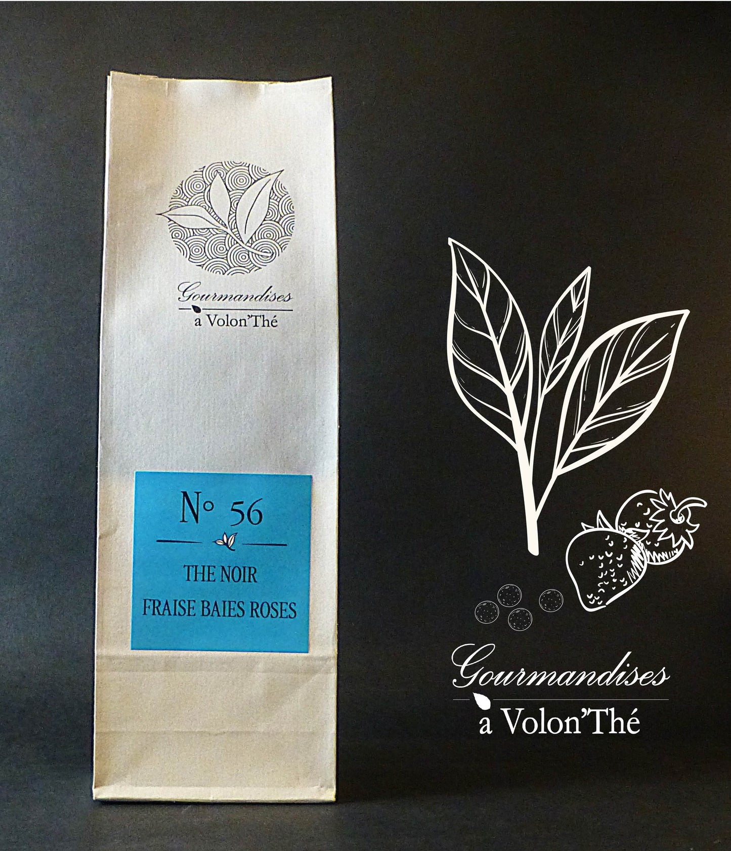 56- THÉ NOIR FRAISE BAIES ROSES