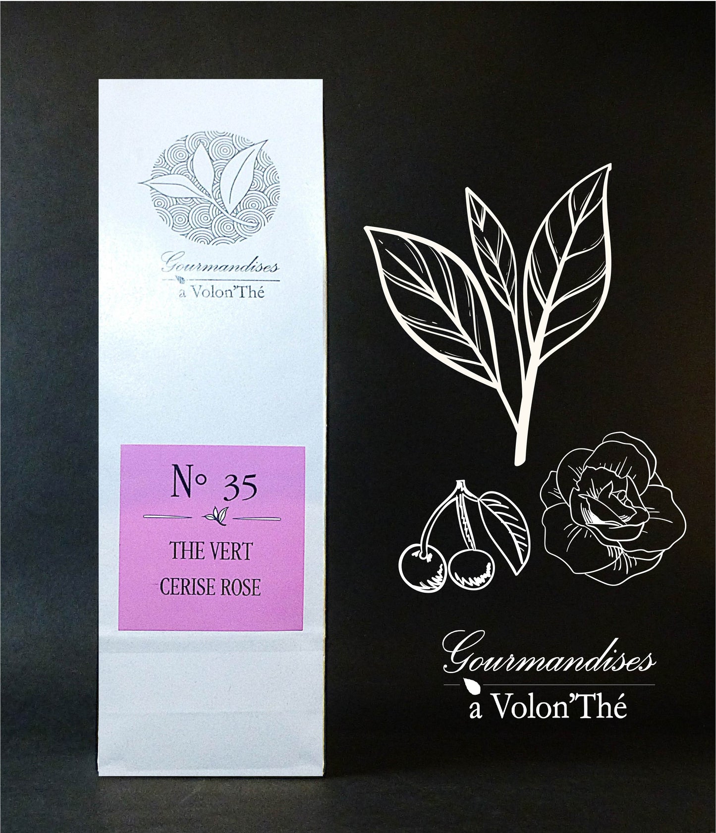 35- THÉ VERT CERISE ROSE