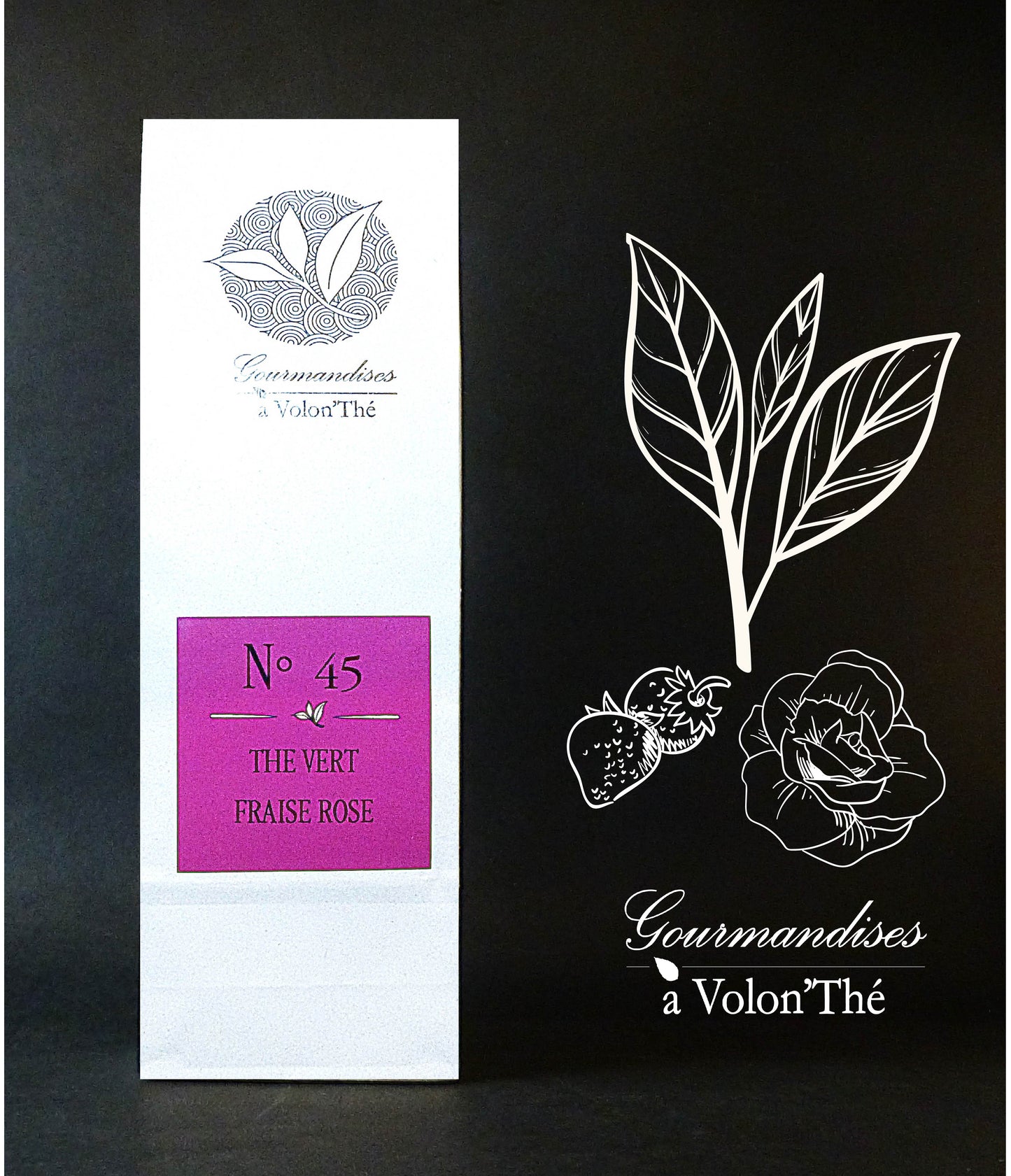 45- THÉ VERT FRAISE ROSE