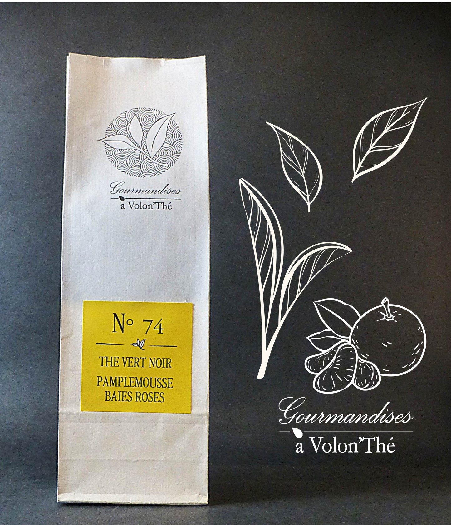 74- THÉ VERT ET NOIR PAMPLEMOUSSE BAIES ROSES
