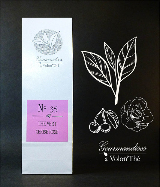 35- THÉ VERT CERISE ROSE